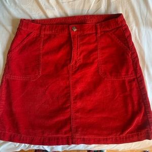 Red ribbed body skirt